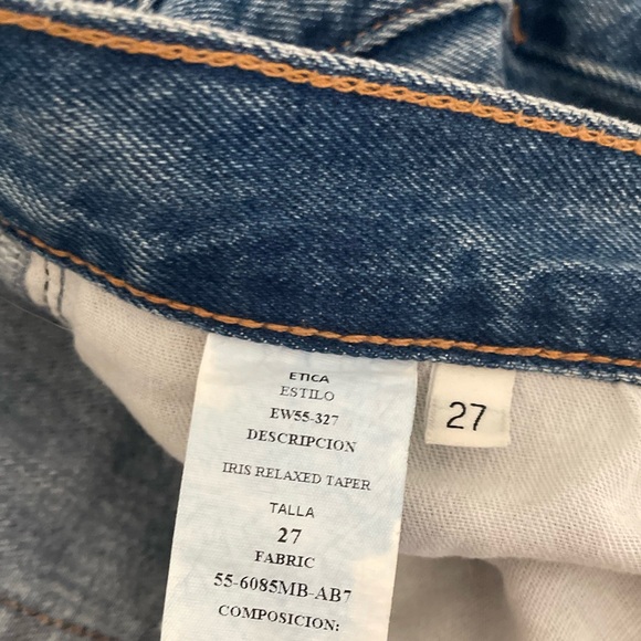 Anthropologie etica Iris Relaxed Taper Jeans Fistral Classic Wash Slouchy - Picture 12 of 16